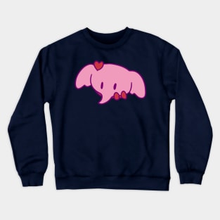 Pink Heart Elephant Face Crewneck Sweatshirt